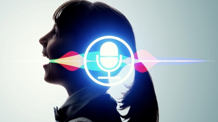 A person's image from the side with a microphone symbol over it